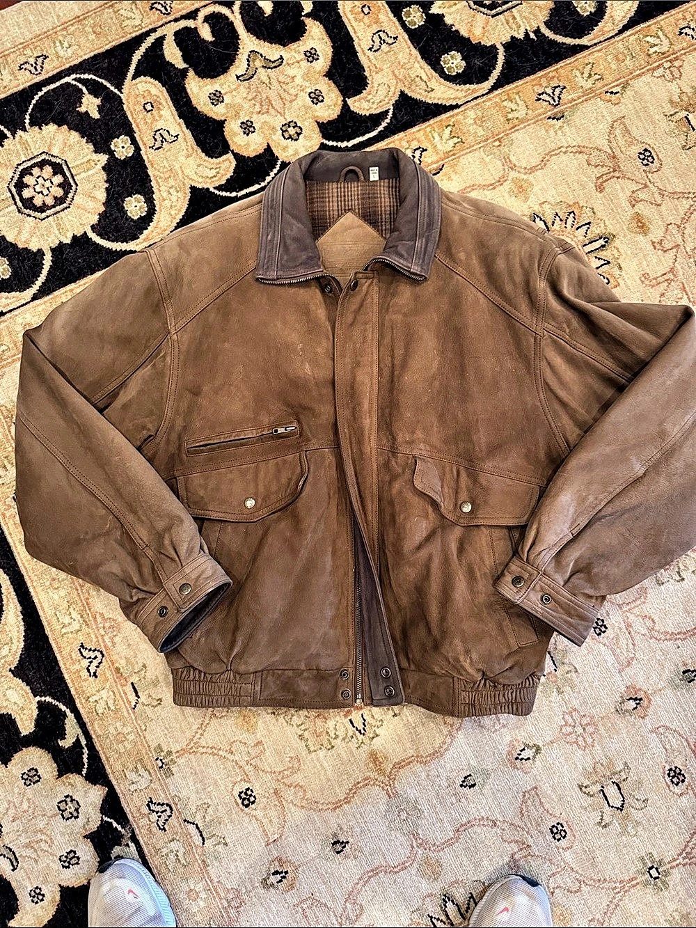 Roundtree & Yorke Brown Leather Jacket Size Large